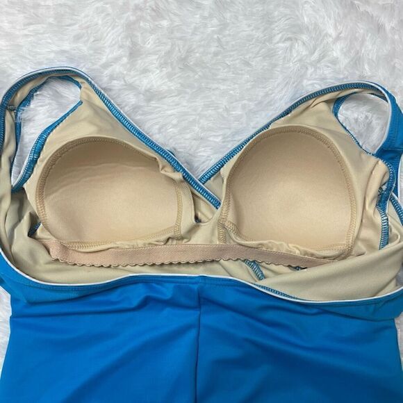 Miraclesuit Blue One Piece Swimsuit Slimming Bathing Suit Swinwear Beach - Picture 8 of 10